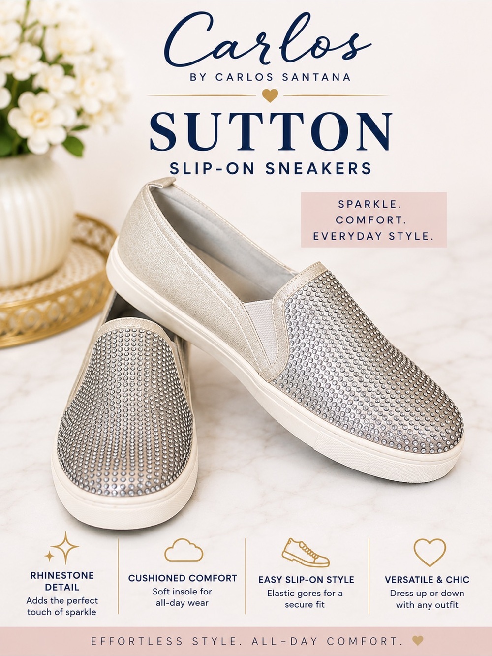 Carlos by Carlos Santana Sutton Silver Slip-On Speakers size 7.5